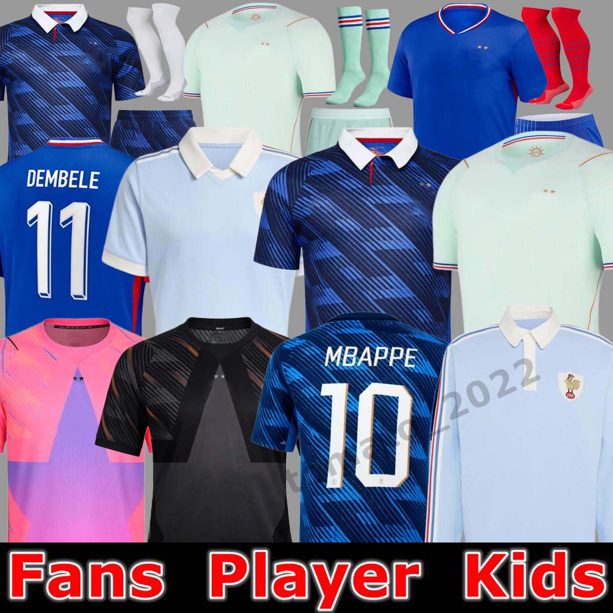 french soccer jersey 25 26 France MBAPPE THAUVIN BARCOLA OLISE EKITIKE 2025 2026 KANTE DEMBELE Maillots de football shirt equipement de foot Men kids kit enfants