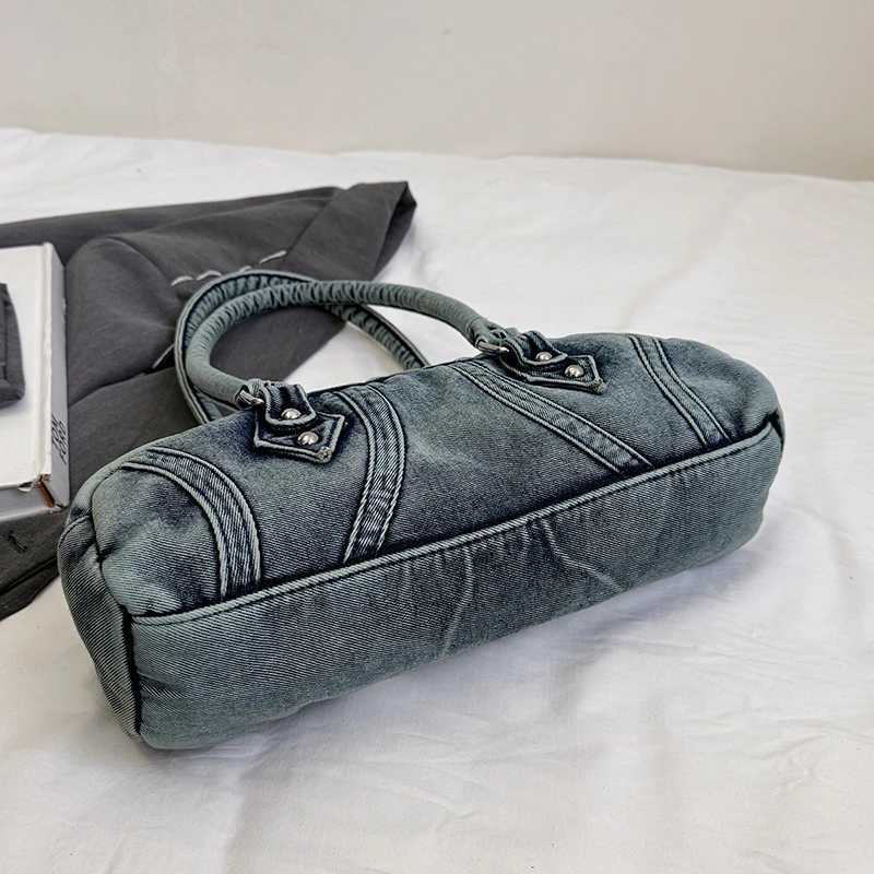 Brand Designer Denim Womens Shoulder Bag Casual Crossbody Bag Large Pillow Boston Bowling Handbag Z260317
