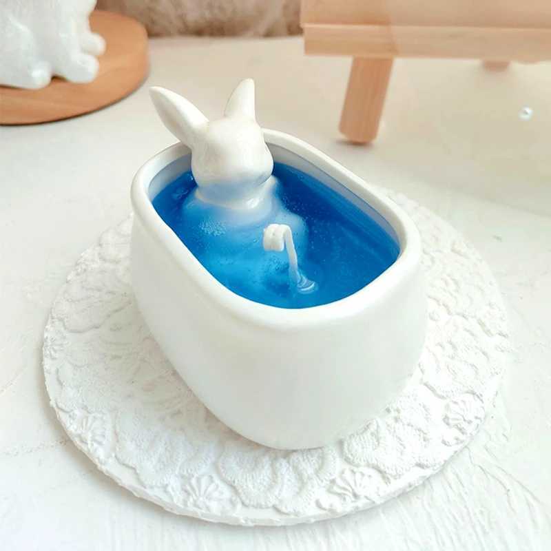 Cute Rabbit Scented Candle Bathtime Theme Decorative Gift Item Little Duck Bathtub Creative Home Fragrance D260318