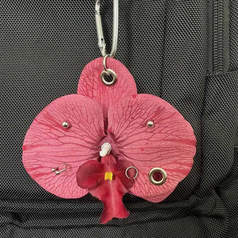 Sweet Exquisite Phalaenopsis Orchid Keychain Creative Simulation Flower Pendant Fashion Backpack Hangings Decor Accessories Gift H260318 - view 6