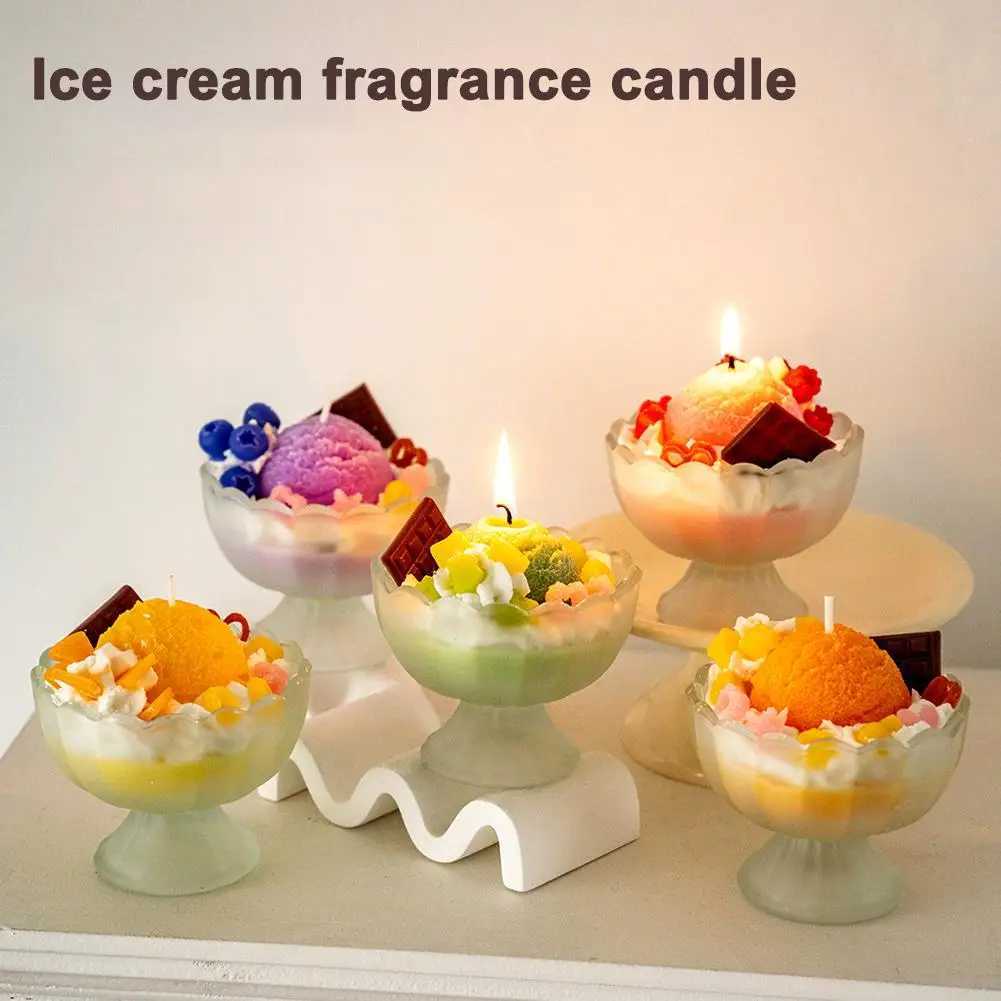 Ice Cream Scented Candle Decorative Scented Candle Nice-looking Bright Color Romatherapy Candles Home Decoration D260318