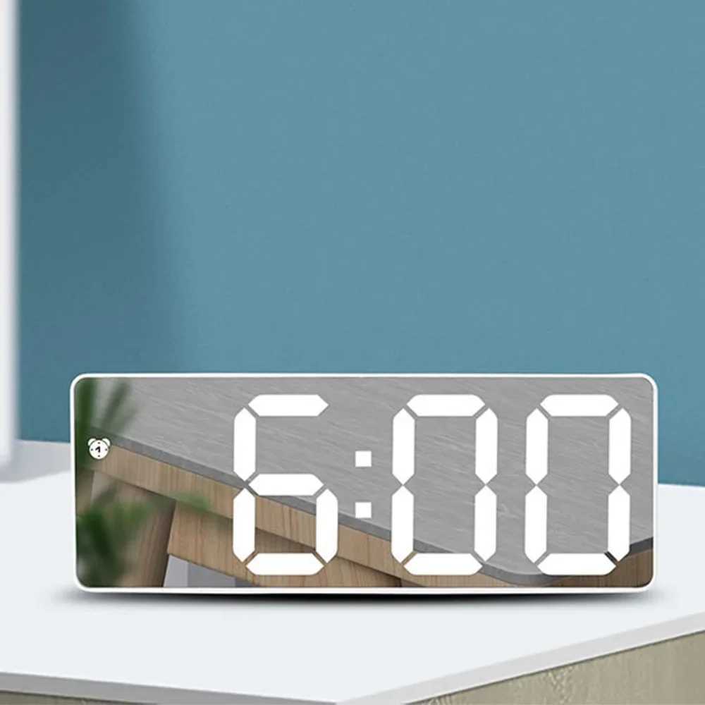 Led Digital Alarm Clock Led Night Mode Control Watches Table Decorations Chargeable Snooze Electronic Voice Music Home Wall Desk D260318