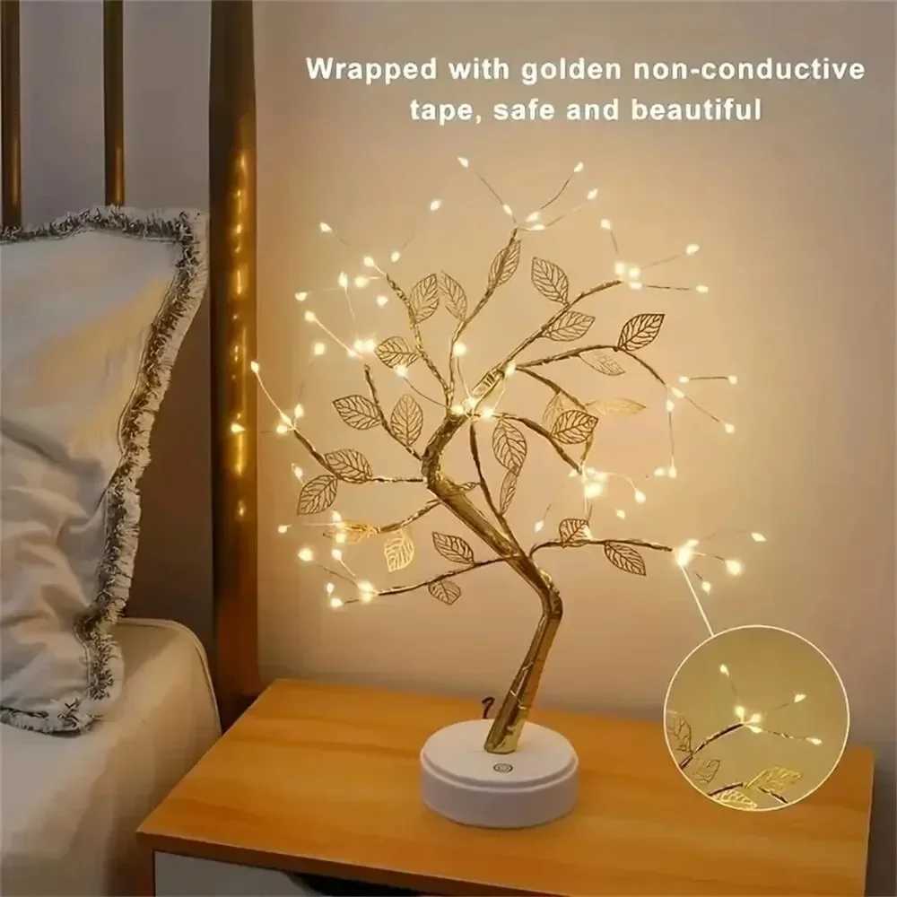 LED Tree Light Home Decoration USB/Battery Powered Touch Switch Warm White Artificial Bonsai Blossom Desktop Tree LED Lamp Light H260318