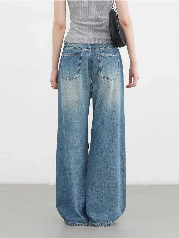 CHIC VEN Women Jeans Fashion Casual Loose High Waisted Wide Leg Denim Pants Streetwear Female Trousers Spring Autumn New 2025T260317