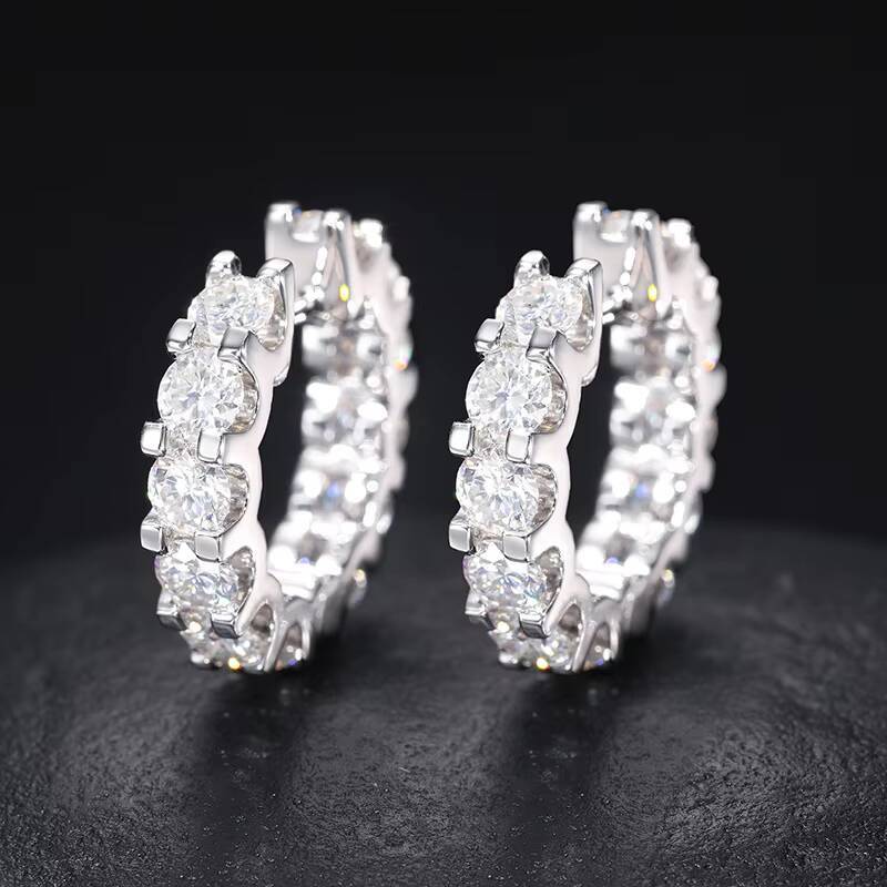Fashion Stud Earrings 18K Gold Plated Sterling Silver 925 Hoop Earrings Gemstone Moissanite Piercing Men Women Tarnish Earrings