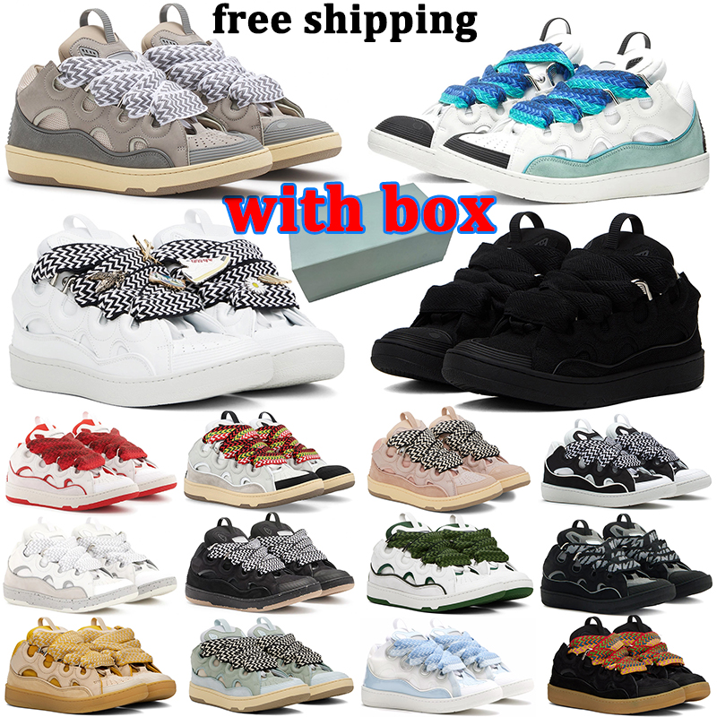 Free shipping designer dress shoes with box for men women triple black white grey patchwork leather sneakers comfortable trainers