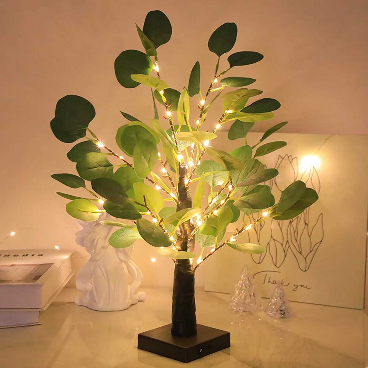 1 pc enchanting eucalyptus birch tree lights fairy lights USB and battery powered desktop decorative lights suitable for St H260318