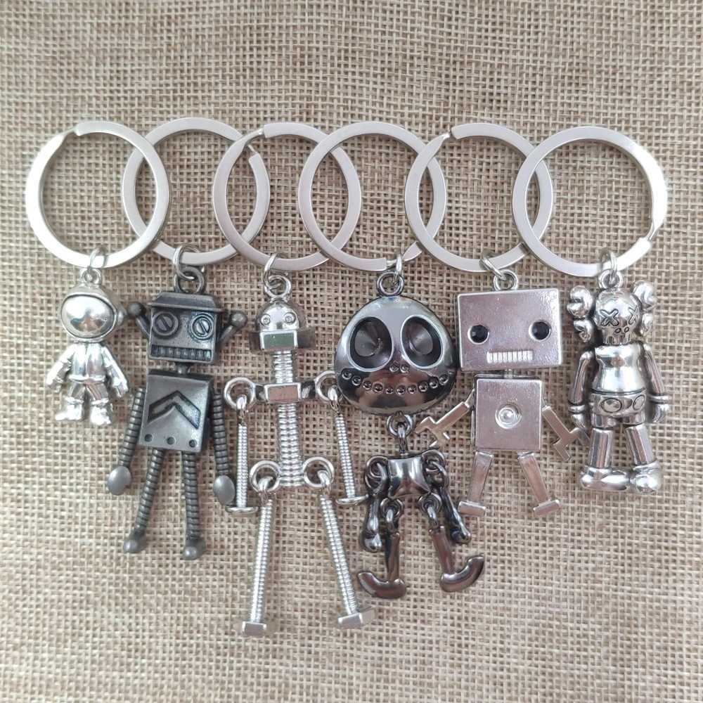 Hiphop Vivid Handmade Robot Ethnic Cool Punk Retro Doll Keychain Key Ring Female Birthday Boy Men Gift DL001-024 H260318 - view 3