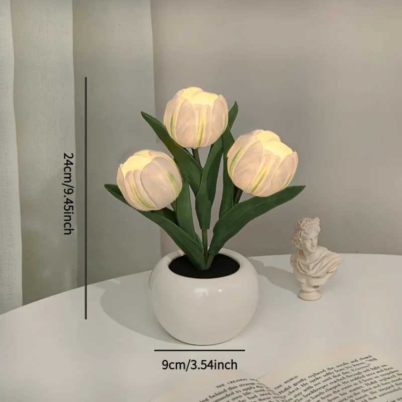 1 PC Tulip LED Night Light Bedside Bedroom Atmosphere Light Simulated Bouquet Light Best Mothers Day Gift Birthday Gift H260318