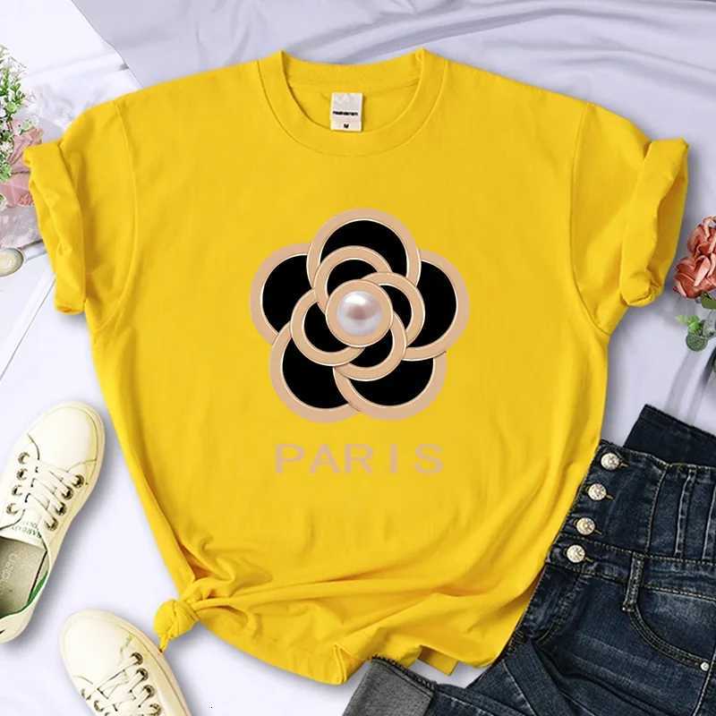 Luxury Brand Flower For Womens High-Quality Summer Printing T-shirt 100 Casual Oversized Y2k Personality Sleeve O-neckT260317