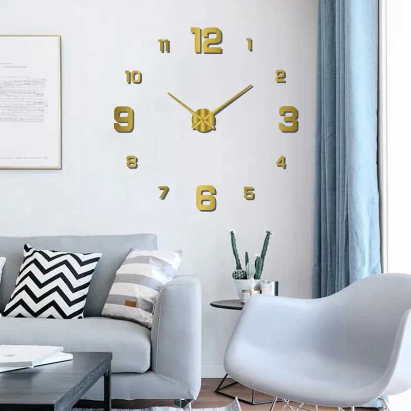3D Wall Clock Luminous Frameless Wall Clocks DIY Digital Clock Wall Stickers Silent Clock for Home Living Room Office Wall Decor D260318