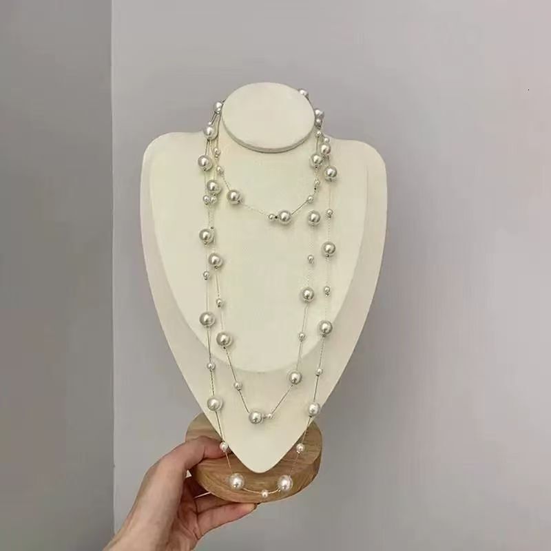 French Style High-End Fashionable Women's Accessories Milk White Imitation Pearl Necklace Fashionable Women's Accessories Autumn Winter - view 3