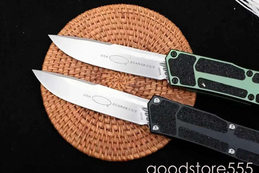 couteau US Stlye SCARAB pocket knife II Knife D2 Steel Blade Aviation aluminum Handle Camping fixed blade knife Outdoor Tactical Combat Self-defense E