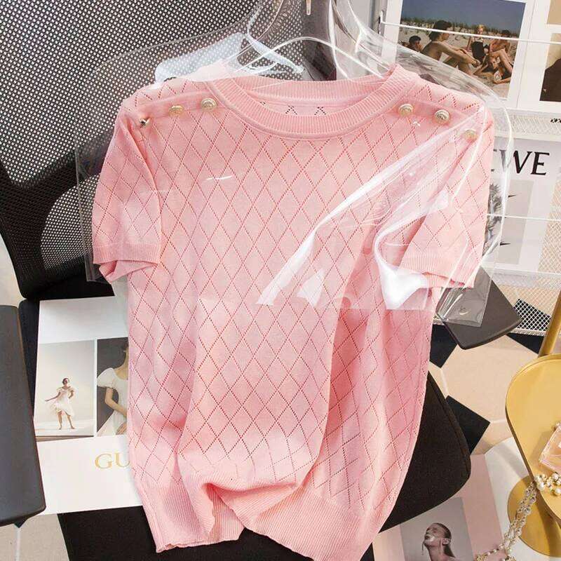 Shintimes Black Short Sleeve T-Shirt Women Summer New Thin Tshirts Hollow Out Knitted Tops Korean Style Tee Shirt Femme