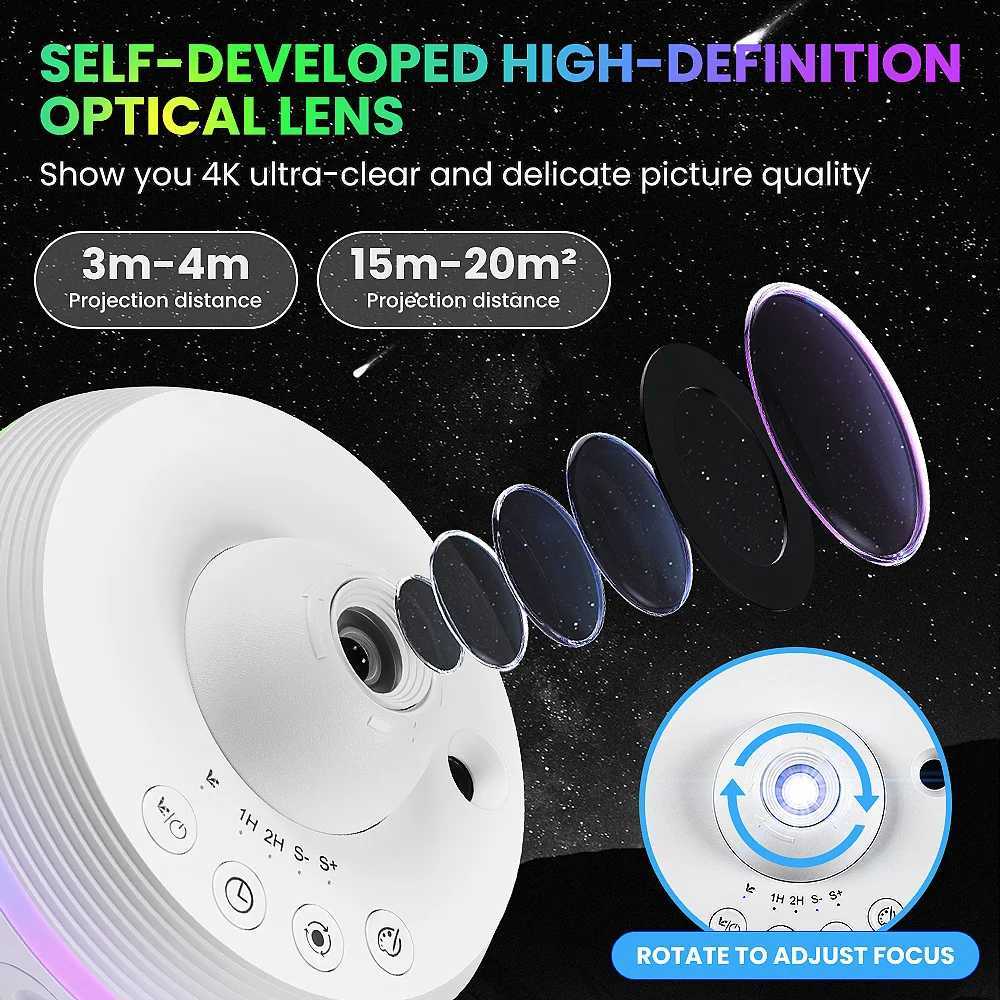 Galaxy Projector 13 In 1 Meteor HD Planetarium Star Projector 360 Rotating Extra-Large Area Timed Starry Night Light For Bed H260318