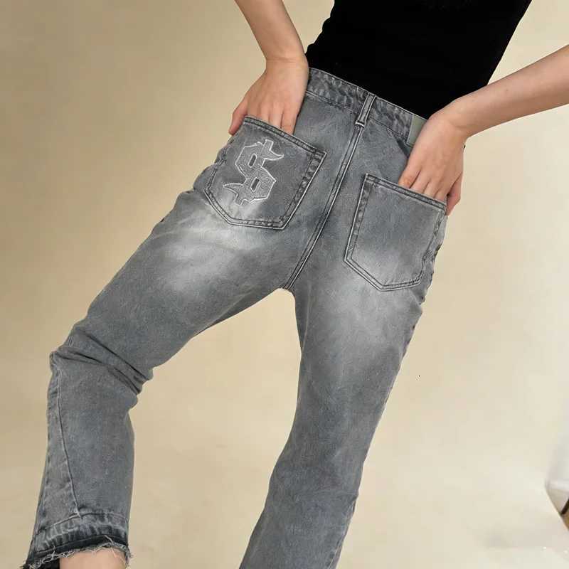 Street Y2K New Casual Joker Jeans Women Harajuku Fashion Hip Hop Retro High Waist Slim Wide-leg Pants Unisex Punk Mopping JeansT260317