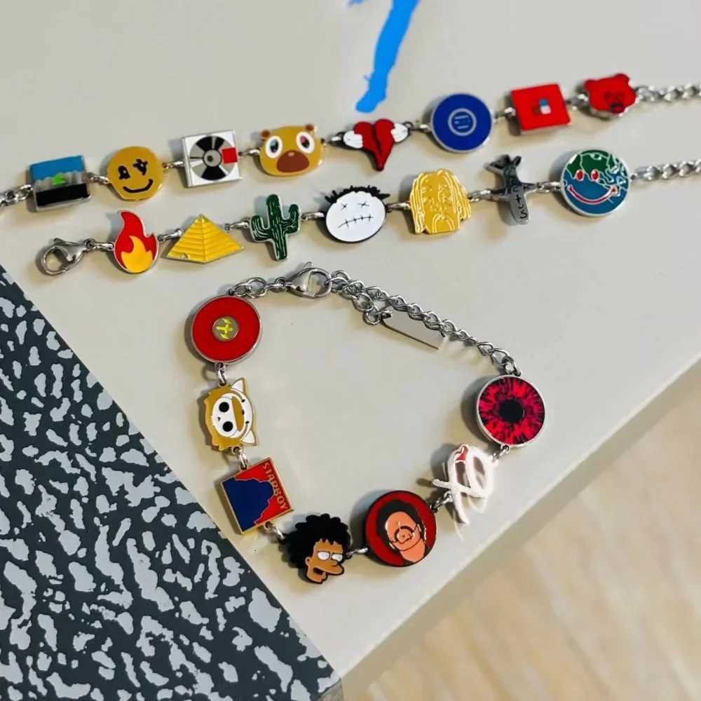 Art Album KAWaii Kanyeing Dropouted Bear Vintage Hip Hop Metal Cuff Bangles Jewelrys Men Women Fashion TrenDY Chains H260318 - view 6
