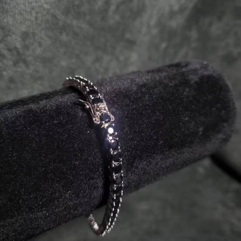 Wholesale Price 3mm 4mm 5mm Moissanite Tennis Bracelet Chain Black Moissanite Hip Hop S925 Tennis Chain Moissanite Men