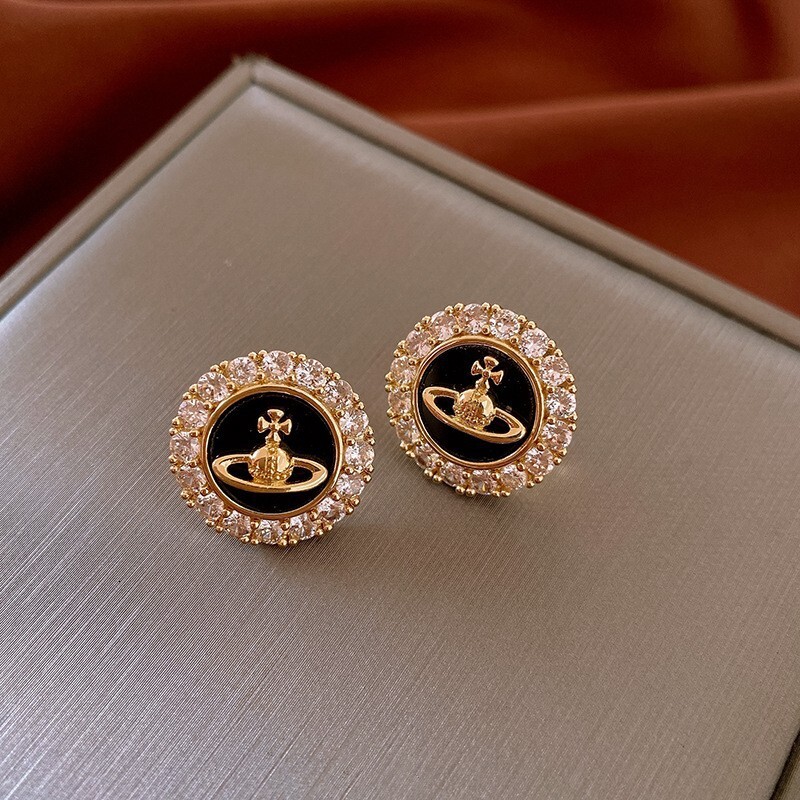 Luxury Brand Designer Jewelry Luxury Brand Designer Jewelry Korean Silver Needle Zircon Pearl Saturn Earrings Sweet Simple Versatile Studs Light Luxur