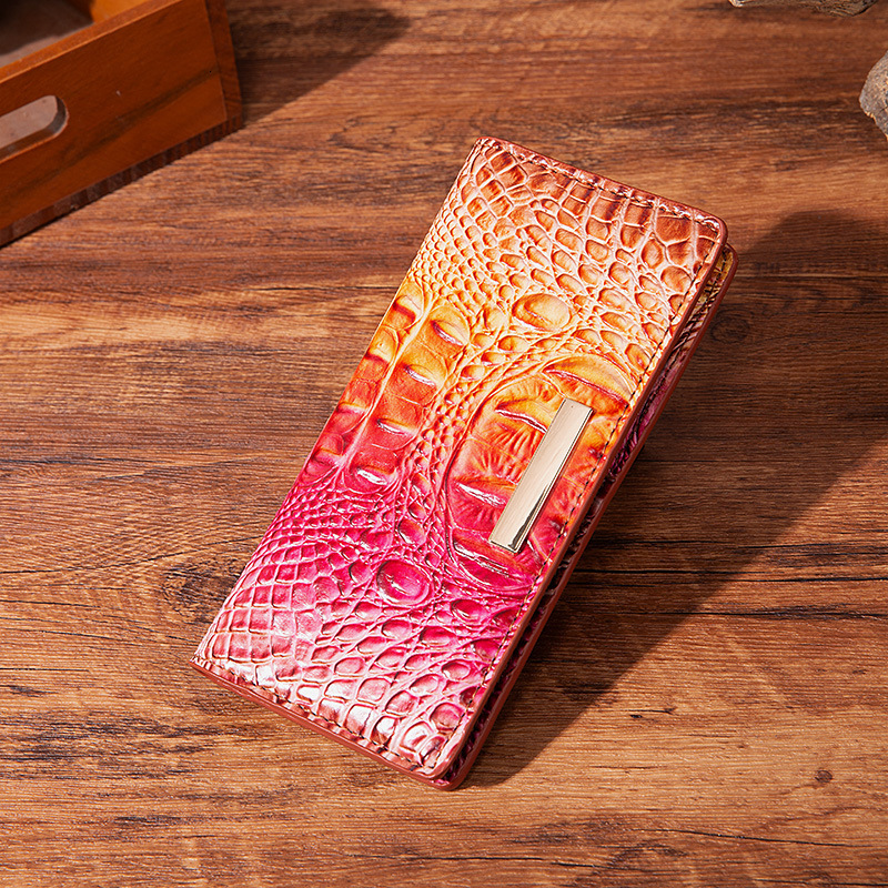 Fashion European and American Retro New Multicolor Women's Wallet Clutch Crocodile Pattern Brahmin Wallet Cross-border Amazon 036