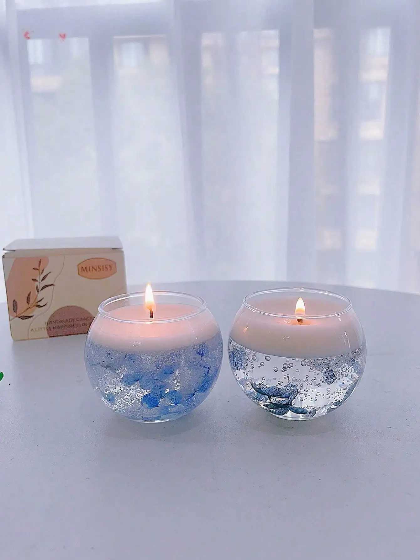 1pc Floating Preserved Flower Scented Candle Creative Ornament Crystal Jelly Candle For Birthdays Weddings New Year Gifts D260318