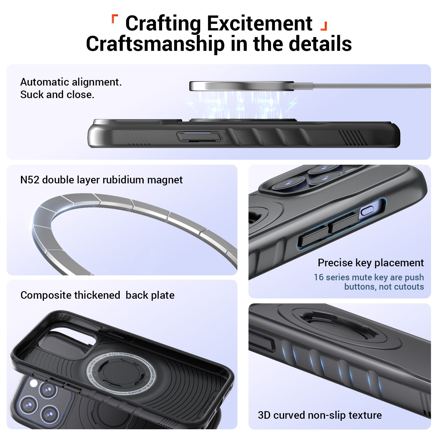 Shockproof Bike Case for iPhone14 Pro Max Compatible with Quad Lock Mount System Twist Lock Cycling Cover