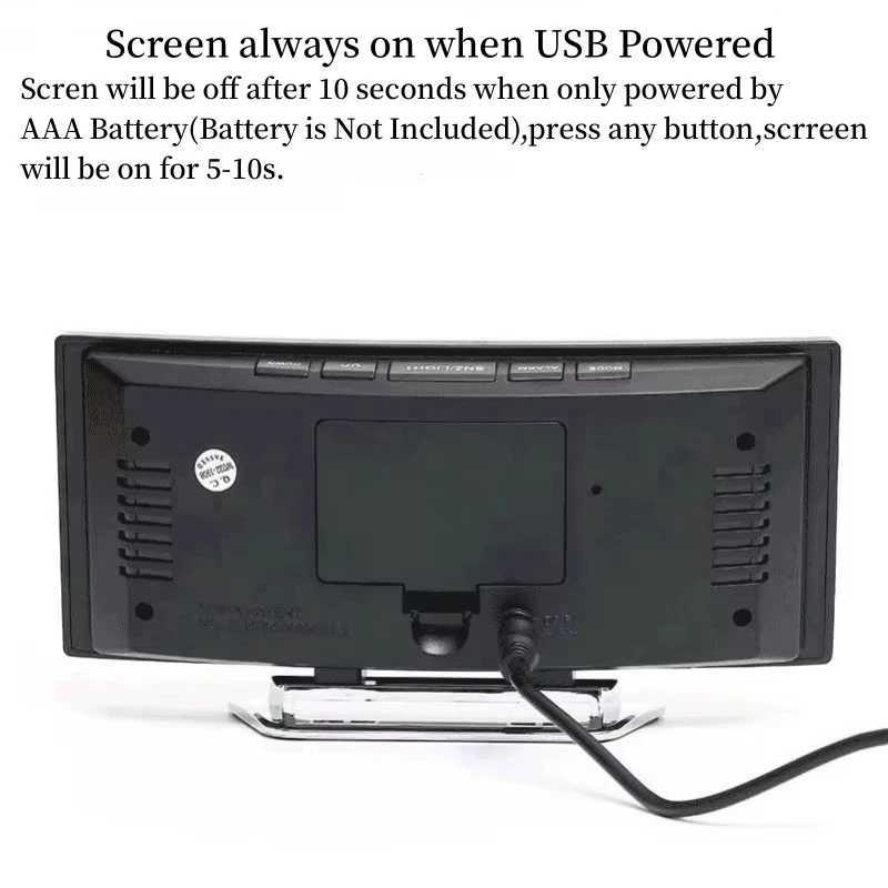 Electronic Alarm Clock Noiseless Design Digital LED Large Display Mirror Digital Alarm Clock for room decoration D260318