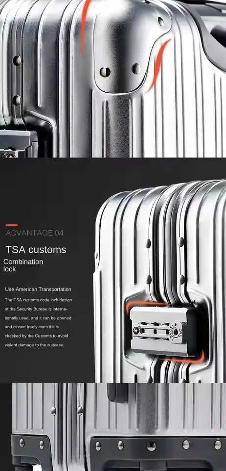 High Quality 100 Aluminum-magnesium alloy material 20/24/26/29 size travel Luggage Spinner Travel SuiTCase H260316