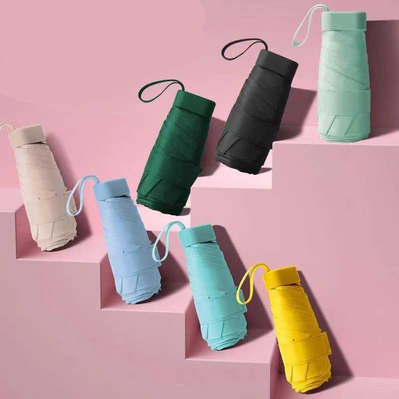 Mini Pocket Rain Umbrella UV folding umbrella Rainproof Sun Protection Outdoor Traveling Capsule Umbrella 5-Folding Parasol H260318 - view 4