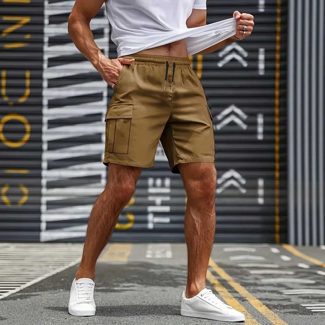 Man Cargo Shorts Casual Shorts for Outdoor Work Hiking Travel Durable Comfortable Multi Pocket Lightweight Fit M260318