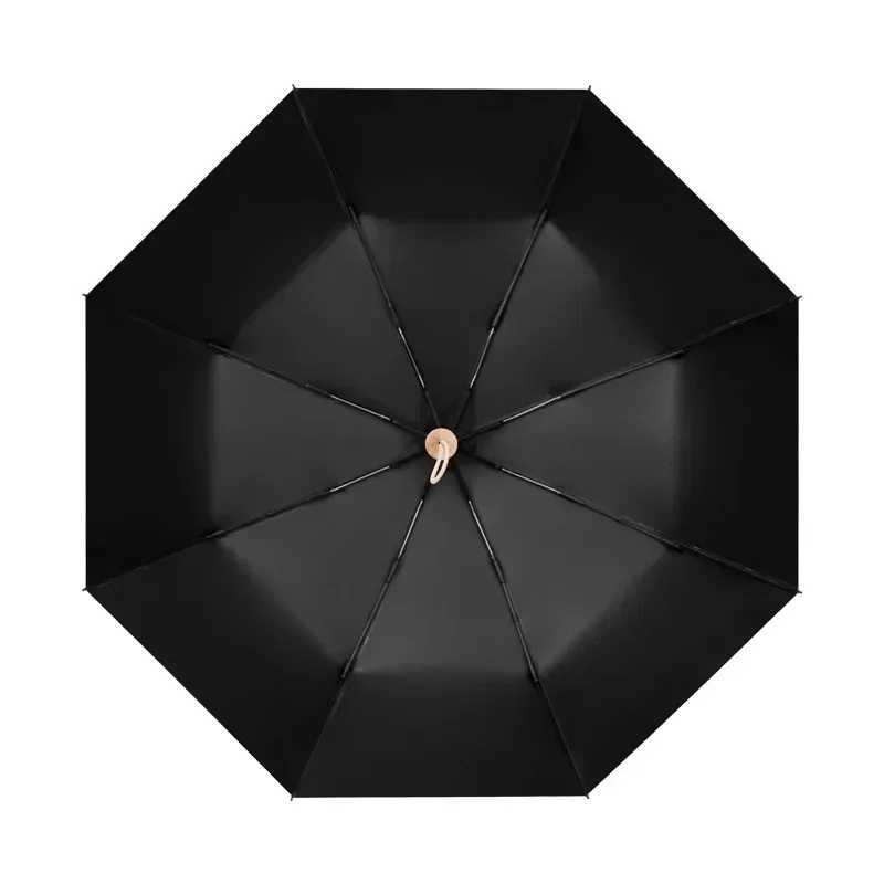 Retro Sun UV Umbrella for Women Black Glue UV UPF50 Protection Parasol Windproof Wooden Handle Folding Rain Umbrellas H260318 - view 6