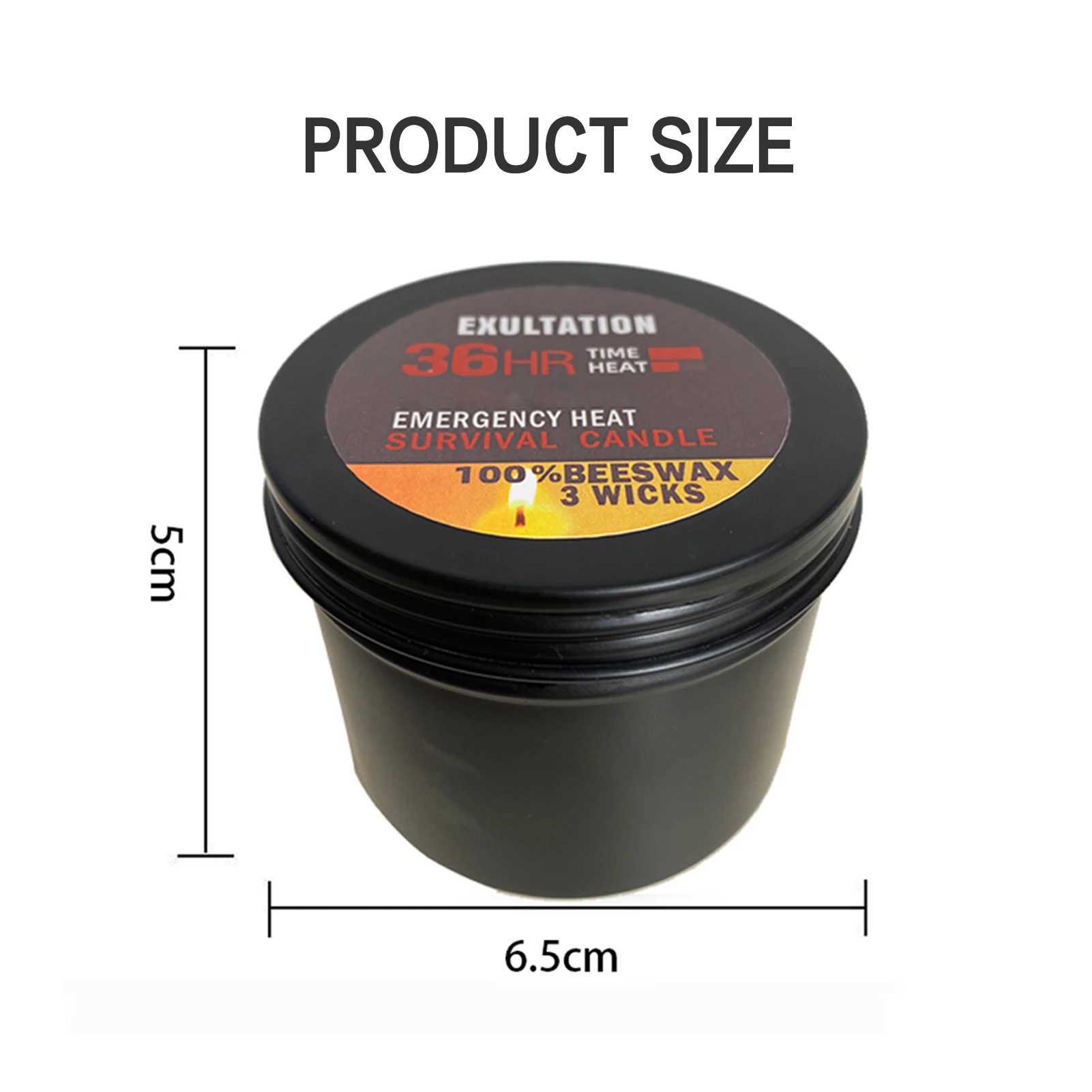 36 Hour Survival Candle 3- Environmentally Friendly Odorless Candle with Lid Home Spares for Emergency D260318