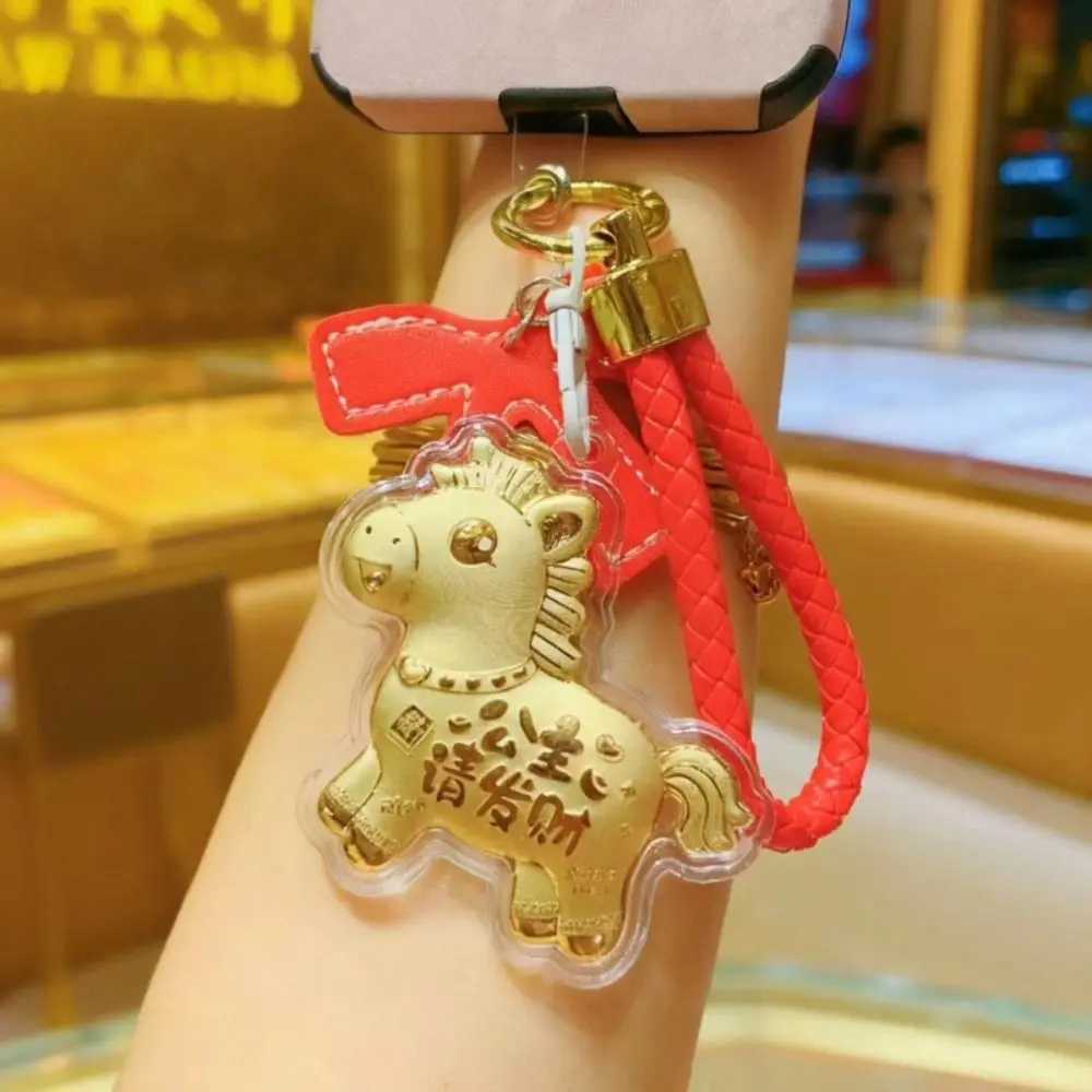 Backpack Pendant New Horse Keychain Bow Lucky Mascot New Year Pendant Chinese Style Hanging Zodiac Key Ring Mobile Chain H260318 - view 3
