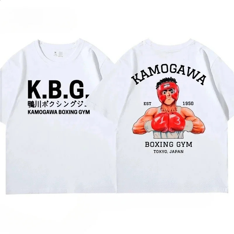 Streetwear Men Hajime No Ippo Printed Pure Cotton Vintage GYM Mens T-Shirt for Men Women Tops Funny Manga Kamagowa Boxing Gym 260318