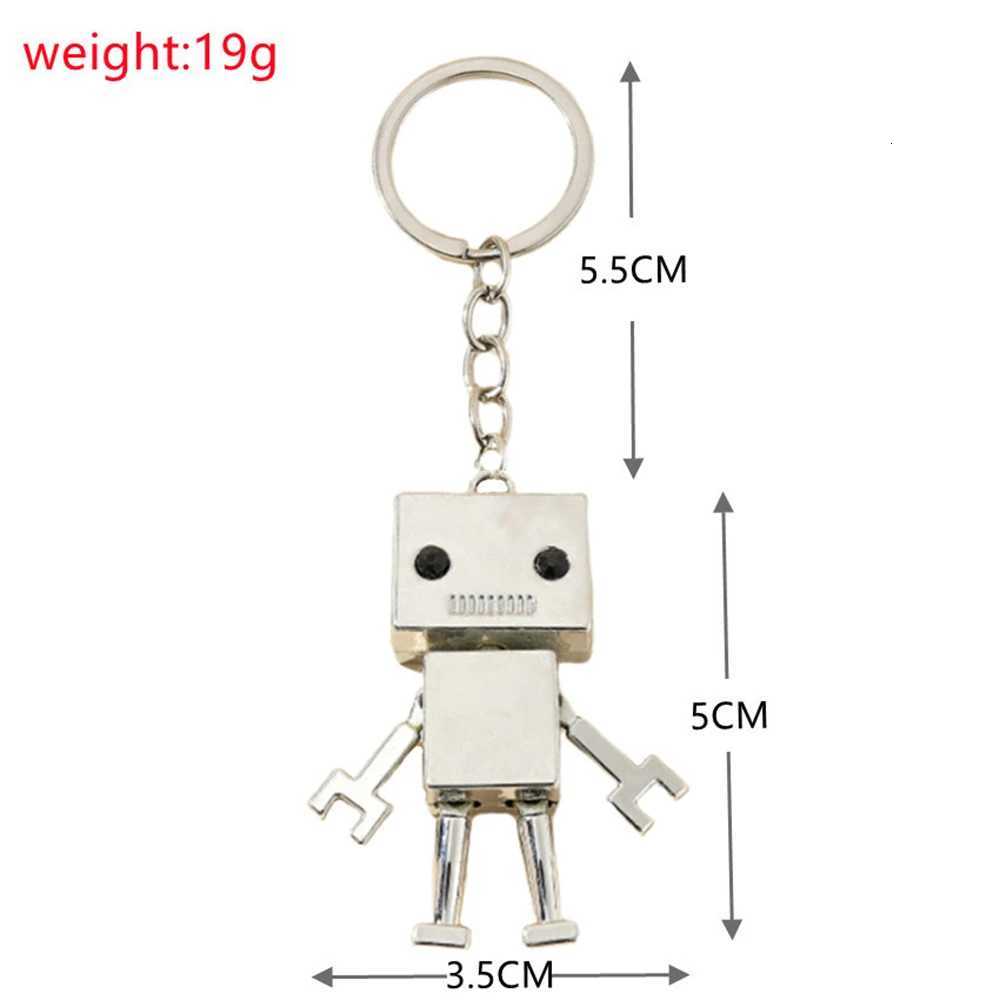 Creative Mini Square Shape Robots Retro Movable Alloy Robot Car Key Holder for Men Punk Bag Ornaments Key Accessories Gift H260318 - view 5