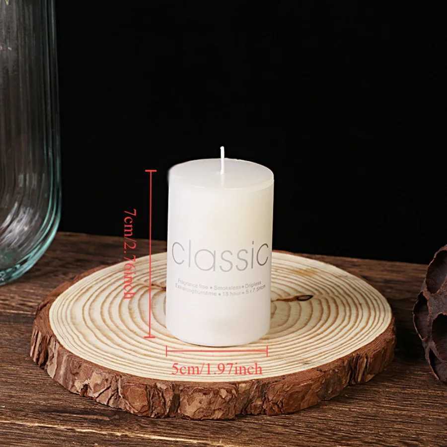 1pc white candle home emergency candle white pillar wax smokeless and odorless for home lighting church lighting candles D260318