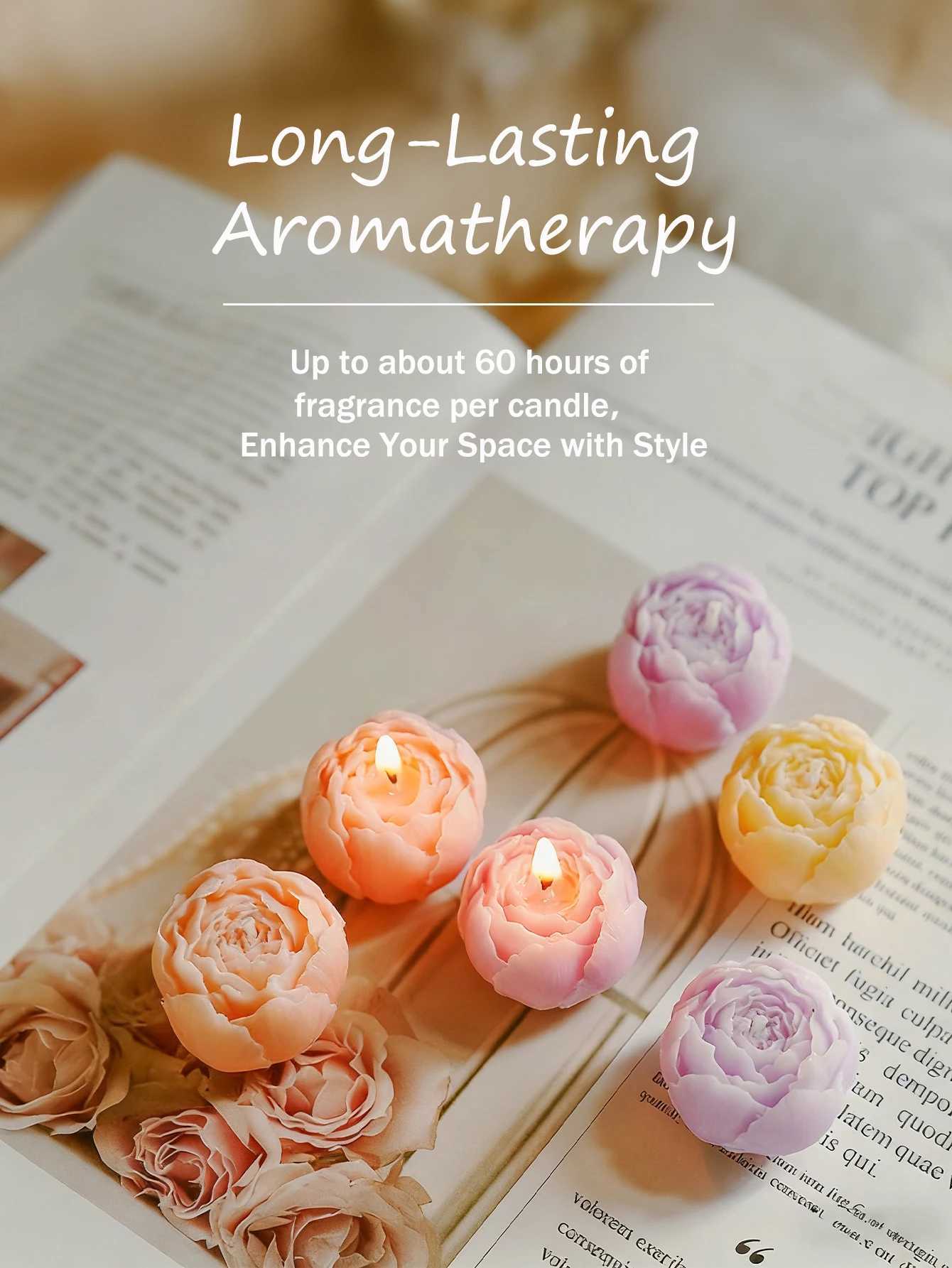 4-Pack Rose Scented Candle Gift Set Handmade Elegant Room Decor Gifts for womenBirthday/Valentines Day/Wedding/Anniversary D260318