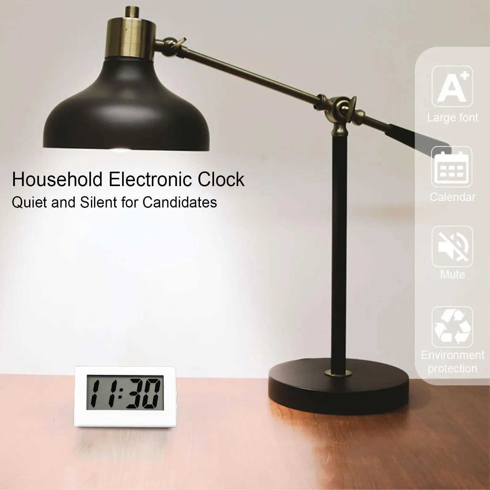Small Battery Operated Digital Clock Compact LED Display for Desk Wall Shelf Kitchen Classroom Office Bedroom D260318
