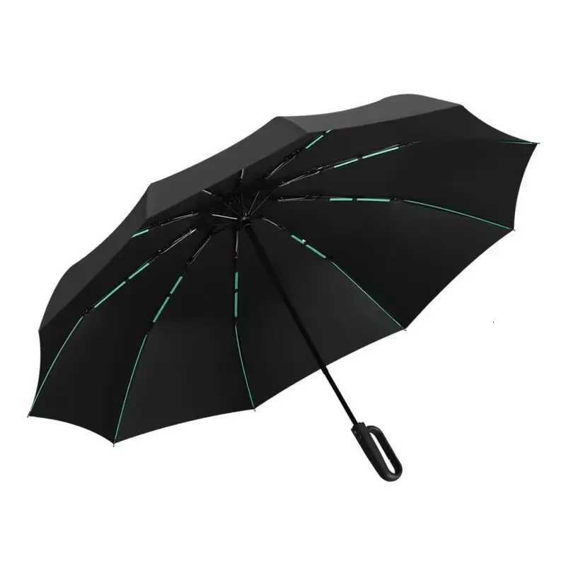 Windproof Outdoor Carabiner Umbrella Auto-Fold Reinforced Frame Bag-Able Wind UV Protection H260318 - view 6