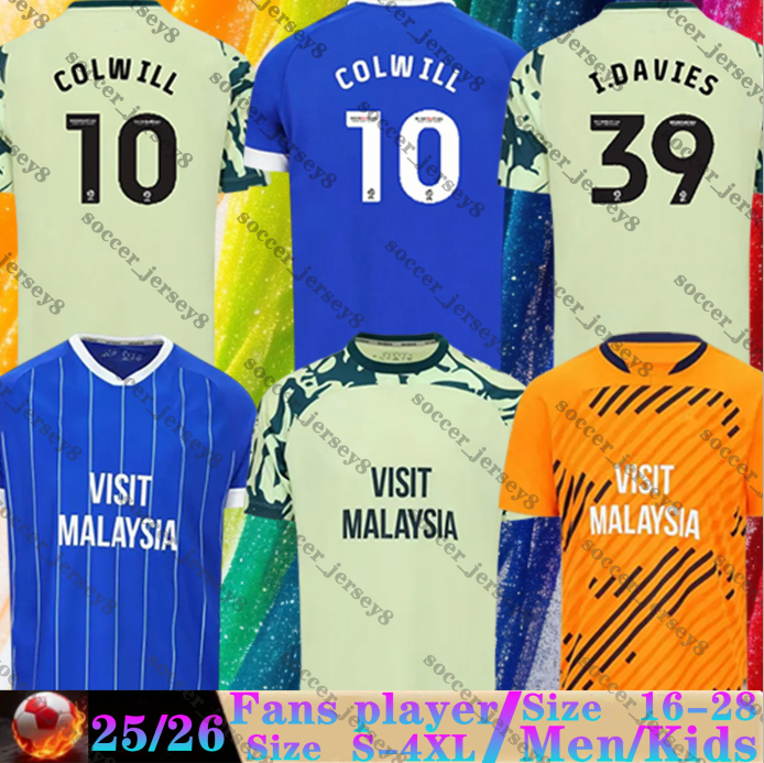 2025 2026 Cardiff City Soccer Jerseys RALLS WILLOCK CHAMBERS SALECH Home Away 3rd men Uniforms TANNER O'DOWDA COLWILL WINTLE PHILOGENEP 25 26 football shirts kids kit