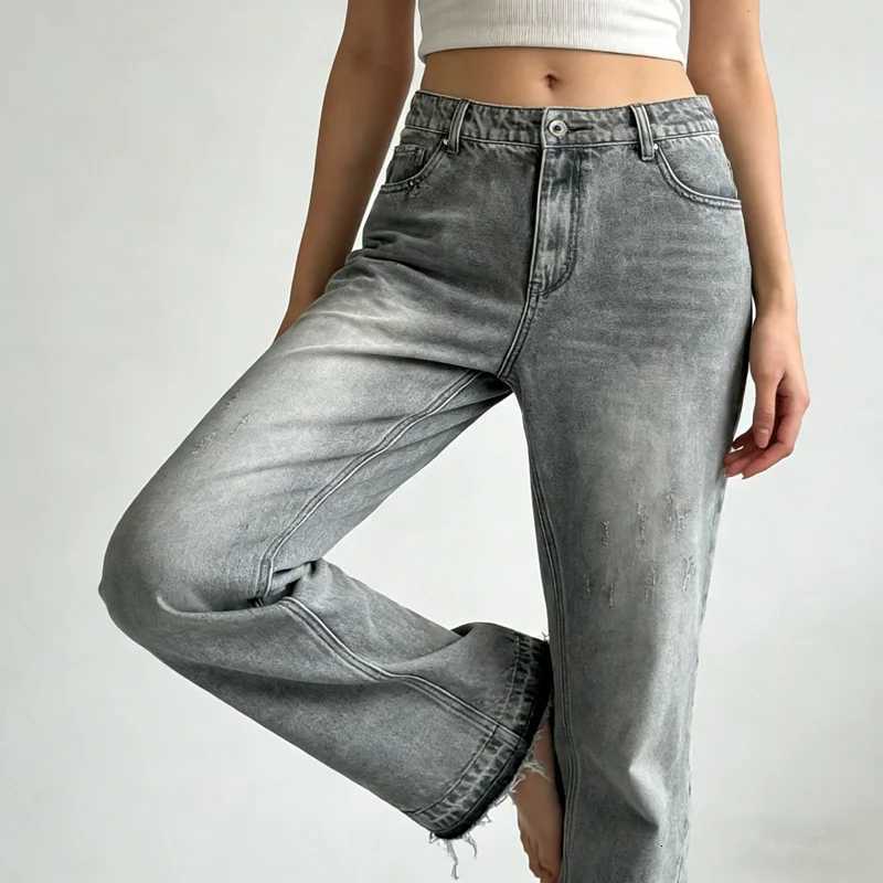 Street Y2K New Casual Joker Jeans Women Harajuku Fashion Hip Hop Retro High Waist Slim Wide-leg Pants Unisex Punk Mopping JeansT260317