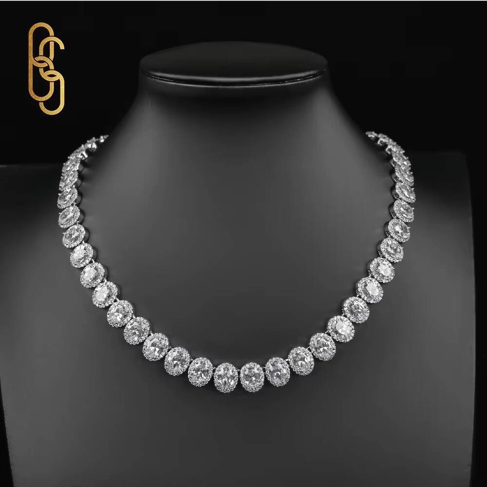 Hot Selling Gold Plated Vvs Moissanite CZ Cuban Link Necklace Hip Hop Style Round Brilliant Cut Fine Bracelet Jewelry