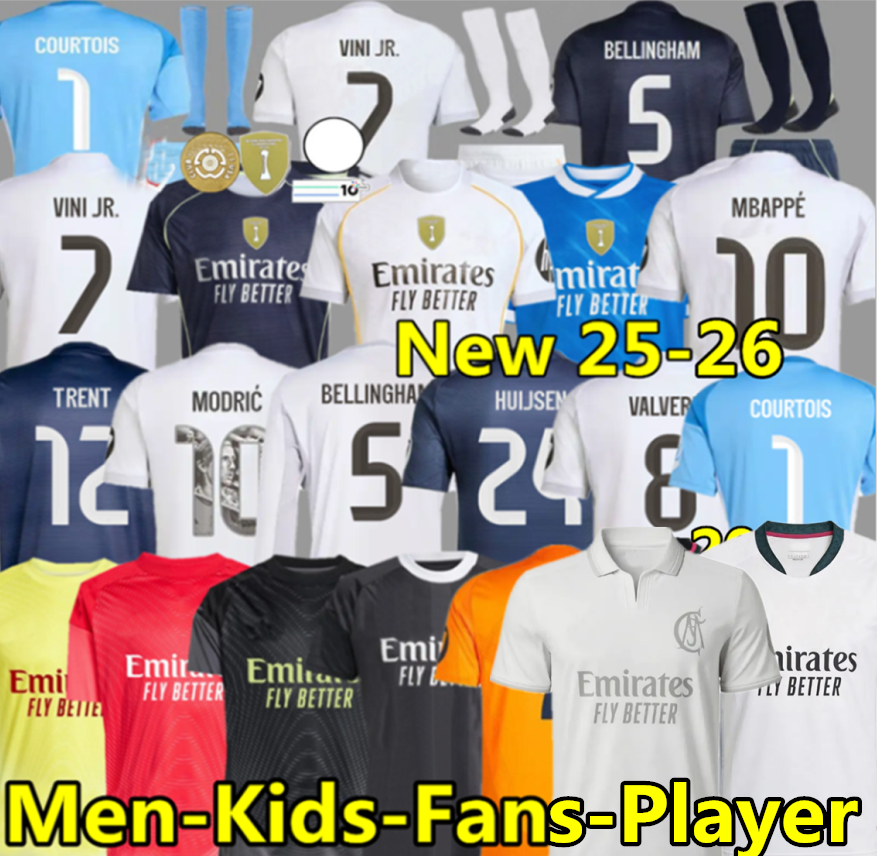 2025 2026 soccer jerseys 25 26 27 Real 4Th MadriDS football shirt Mbappe CARVAJAL VALVERDE Fourth camiseta men kids uniforms VINI JR BELLINGHAM MASTANTUONO