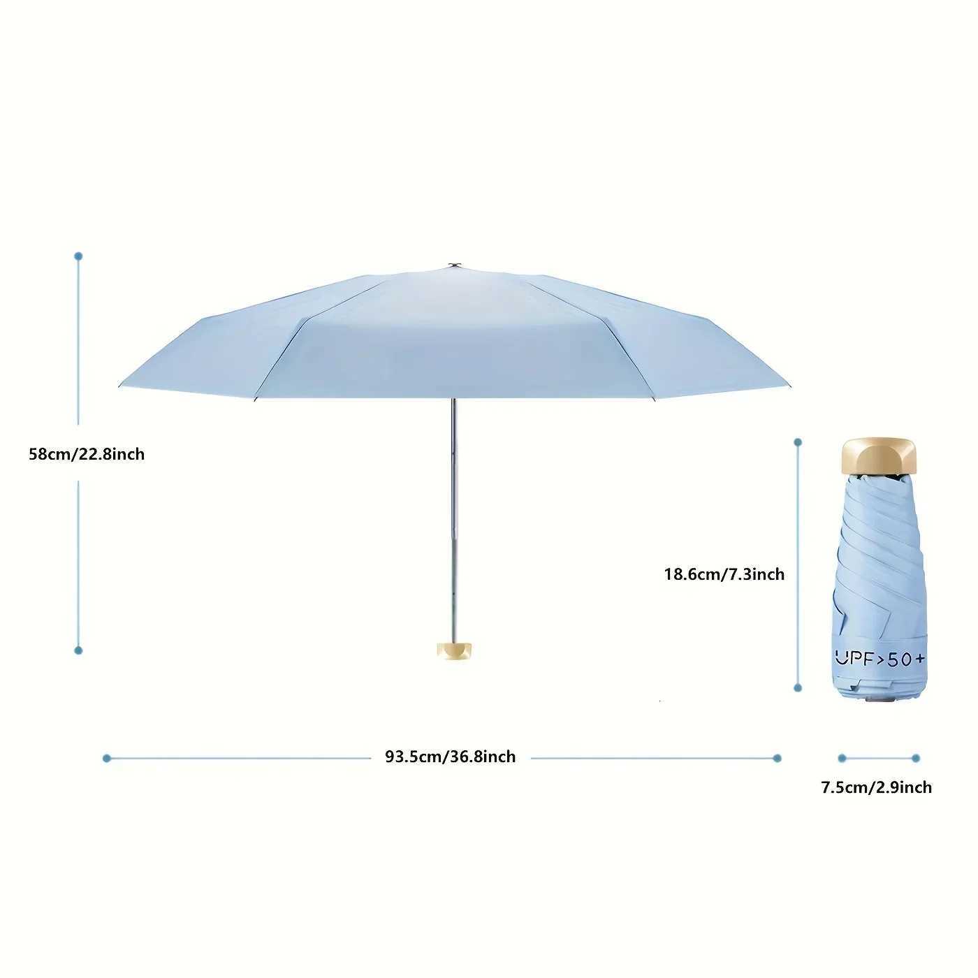 Mini Pocket Umbrella Small Sun Rain Umbrella Vinyl Folding Umbrella UV Ultraviolet Protection Sun Shade Pocket Parasol Capsule H260318 - view 7