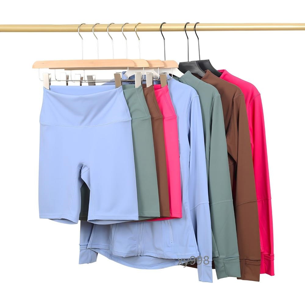 Workout set Gym sets Women Yoga Sets jackets shorts Pants Sets Push Up Fitness sets High Waist Sports Zip Up Coat Elastic Sportswear Outfits Gym Tracksuits