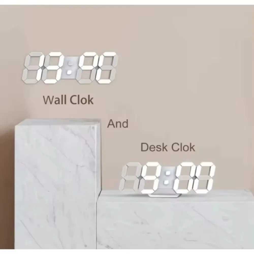 3D Led Clock Calendar Thermometer Display Watch Electronics Alarm Clocks Bedroom Decoration Digital Desk Clock Table Decorations D260318