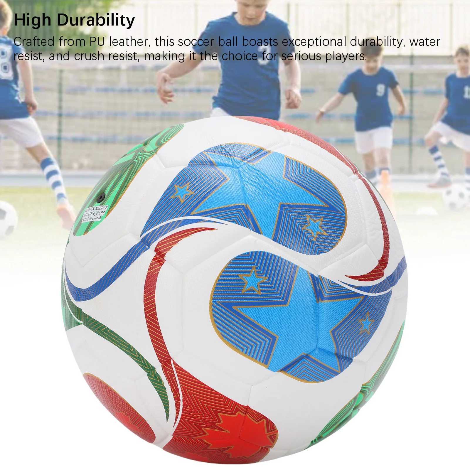 Soccer Ball Size 5 PU Wear Resist Thickened Water Proof Soccer Ball for Standard 11 Person Play Water Proof Soccer Ball M260318