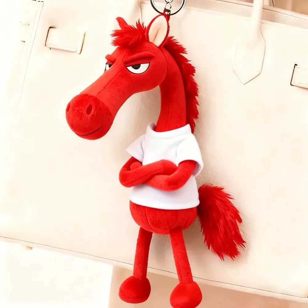 Creative Plush Dark Horse Keychain Cute Soft Simulation Horse Doll Mascot Dolls Chinese Style Zodiac Pony Figurine Children Toy H260318 - view 4