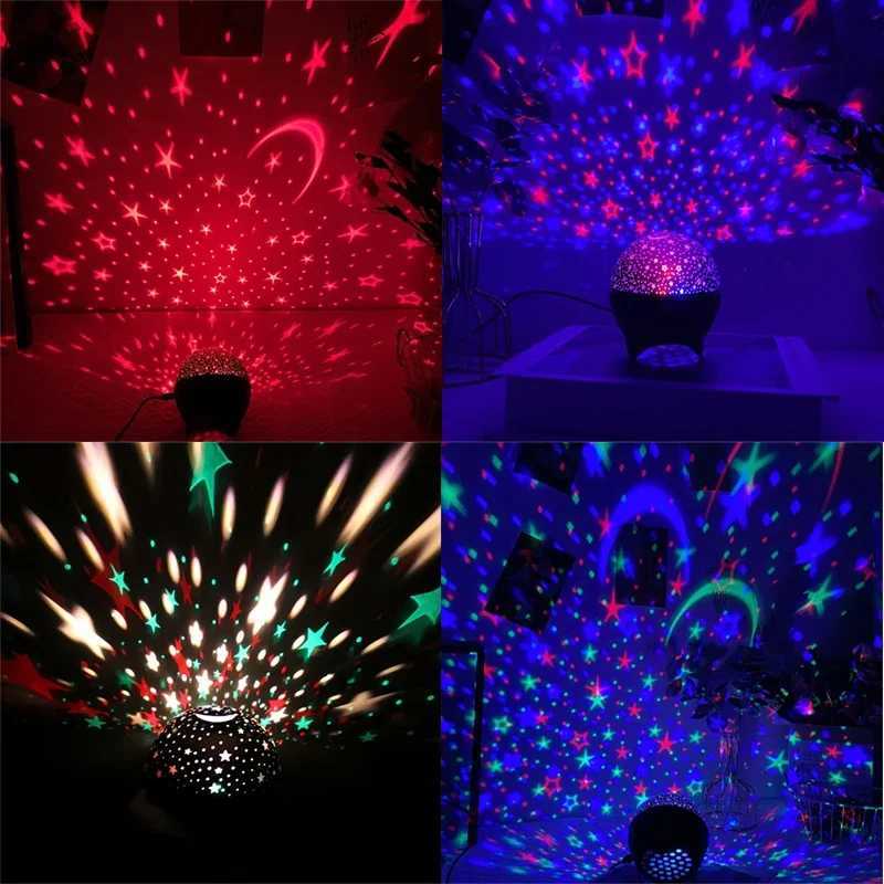 LED Projector Light Starry Moon Galaxy RGB Projection Lamp 5V USB Night Lights for Kids Present Christmas Gift Room Decorations H260318
