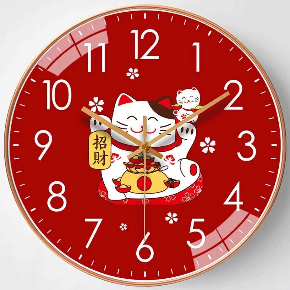 1PC Lucky Household Wall Clocks High Quality Simple Fashion Silent Wall Clock Cute Red Living Room Clock For 8-Inch Home Decor D260318